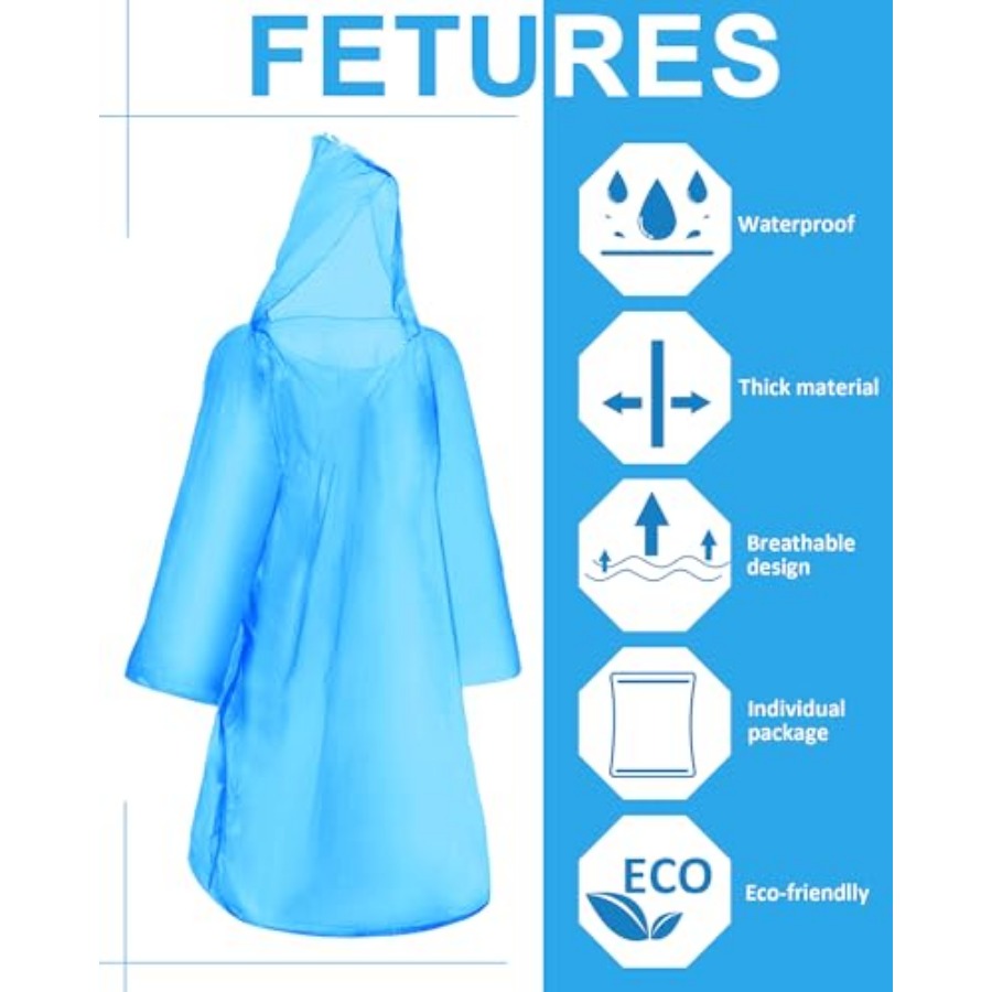 120 Pack Disposable Rain Ponch – обзор и цена Emergency Poncho Rain