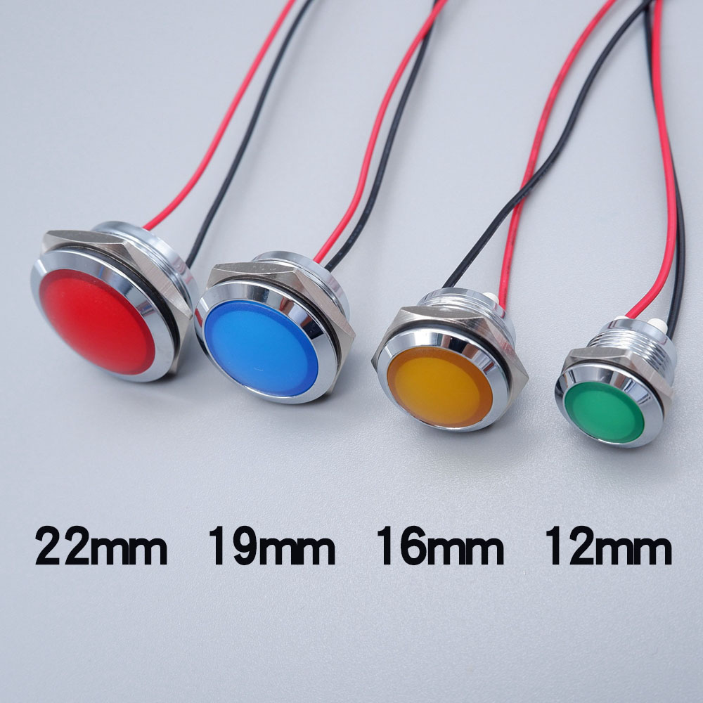 Metal LED Indicator Light 12mm – обзор и цена Signal Panel Orange