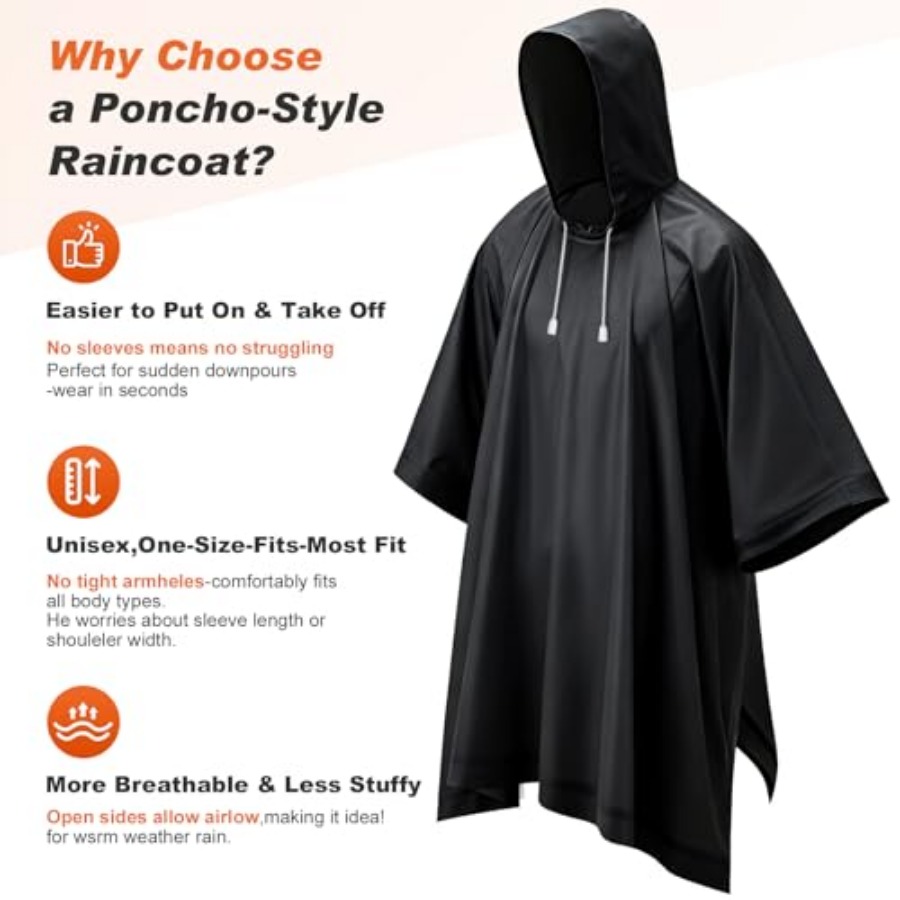 8 Pack Hooded Rain Ponchos for – обзор и цена Emergency Poncho Rain