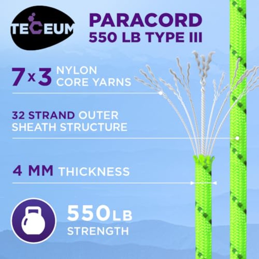 Reflective Paracord Rope 1000  – обзор и цена Para Cord 1000Ft