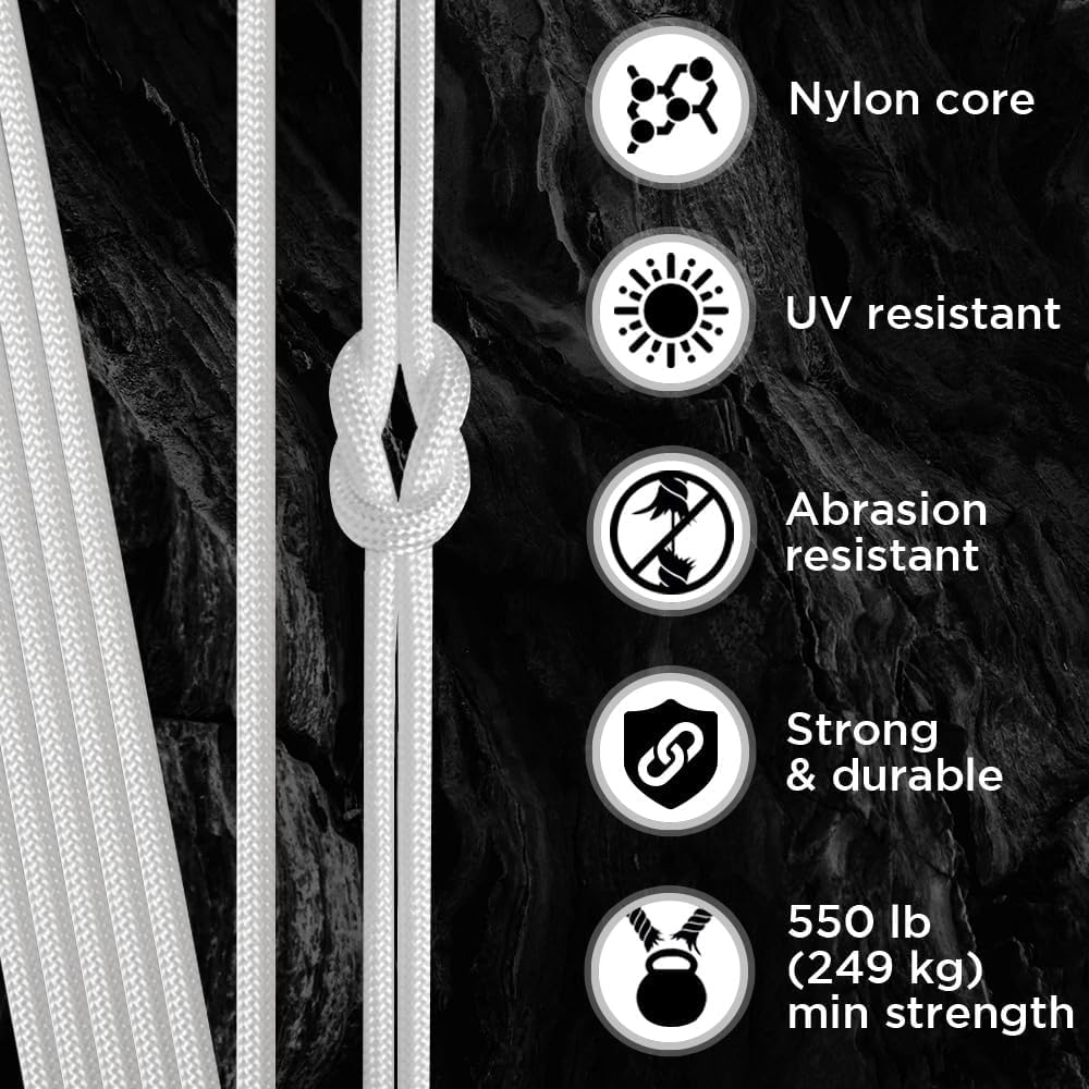 Paracord Type III 550 White 10 – обзор и цена Para Cord 1000Ft