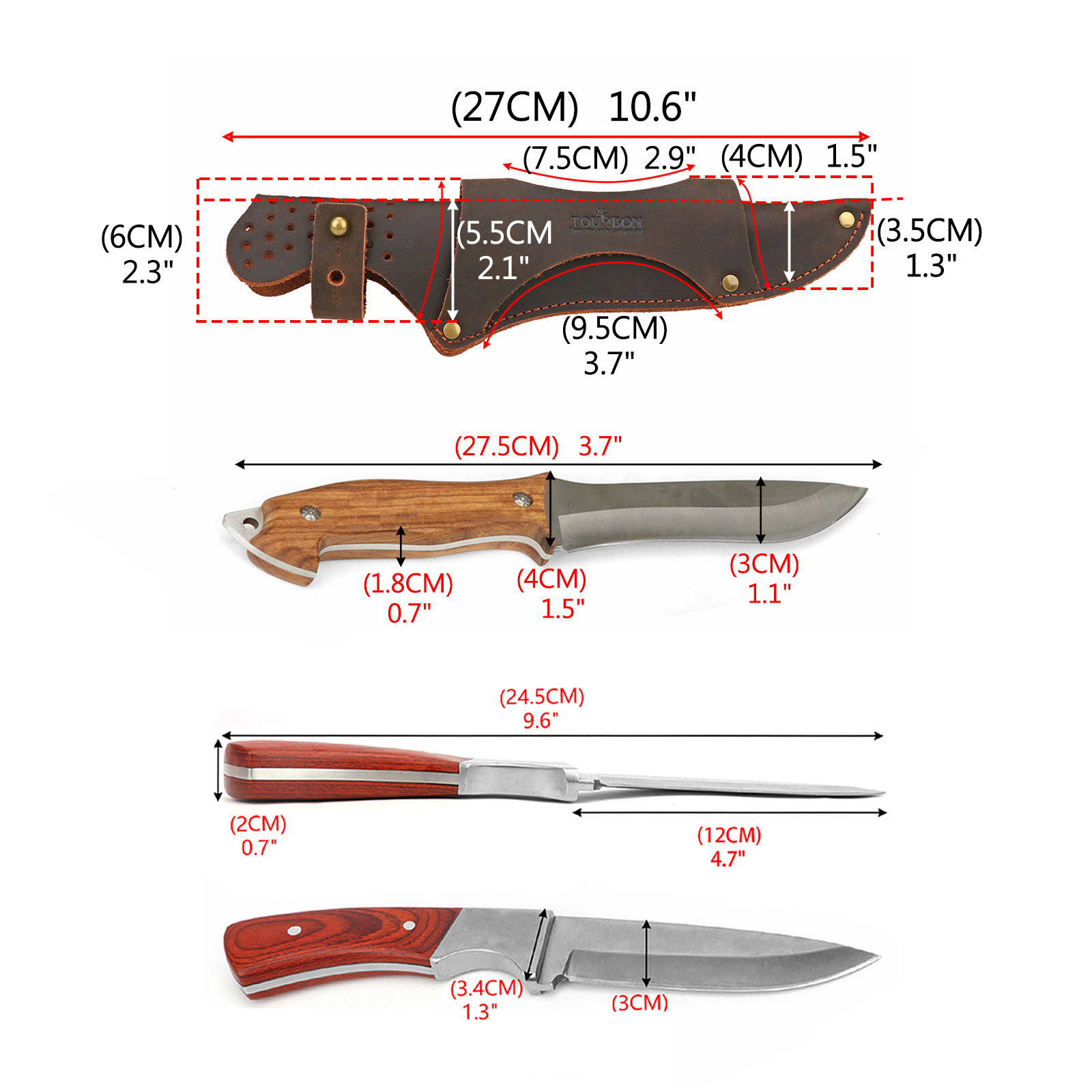 Tourbon Leather Tool Fixed Bla – обзор и цена Bushcraft Knife Fixed