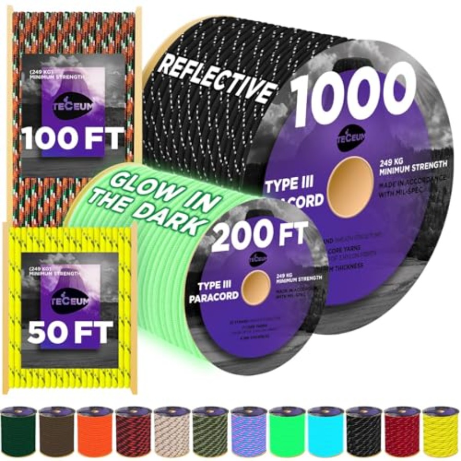 Reflective Paracord Rope 1000  – обзор и цена Para Cord 1000Ft