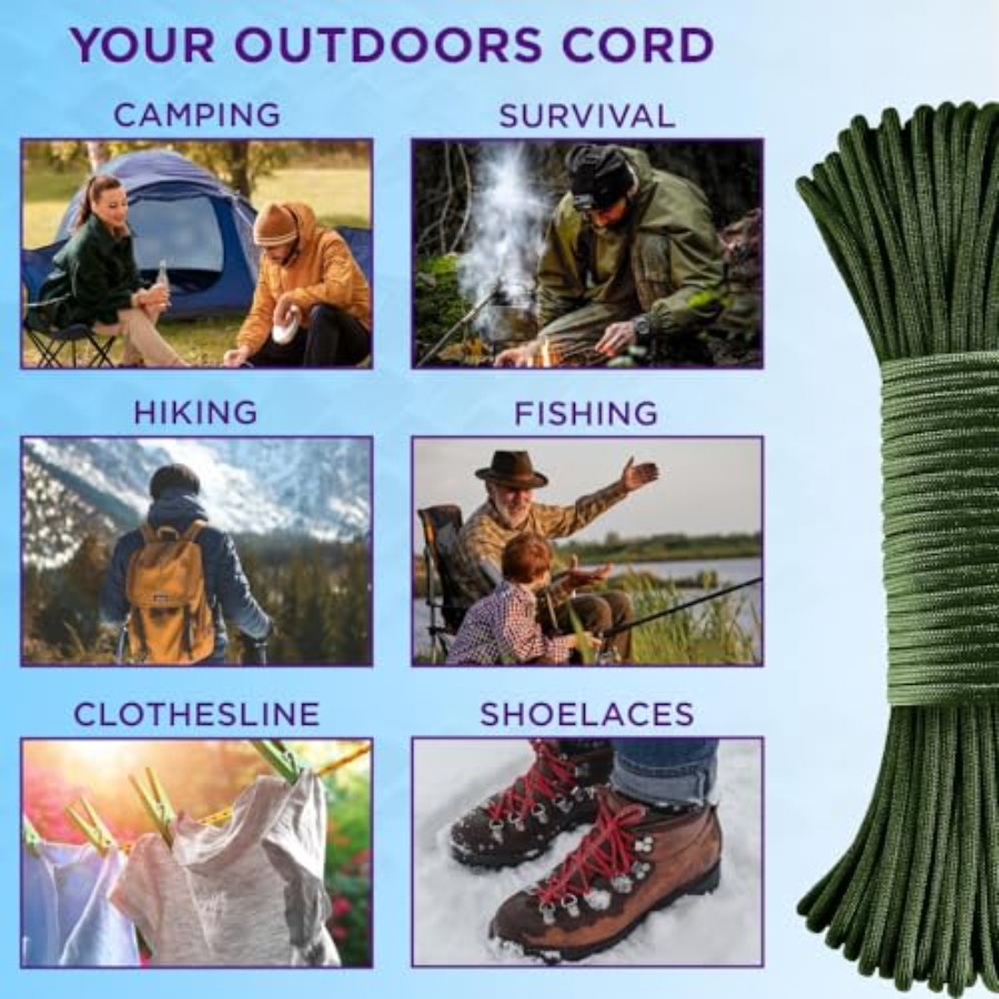 Reflective Paracord Rope 1000  – обзор и цена Para Cord 1000Ft