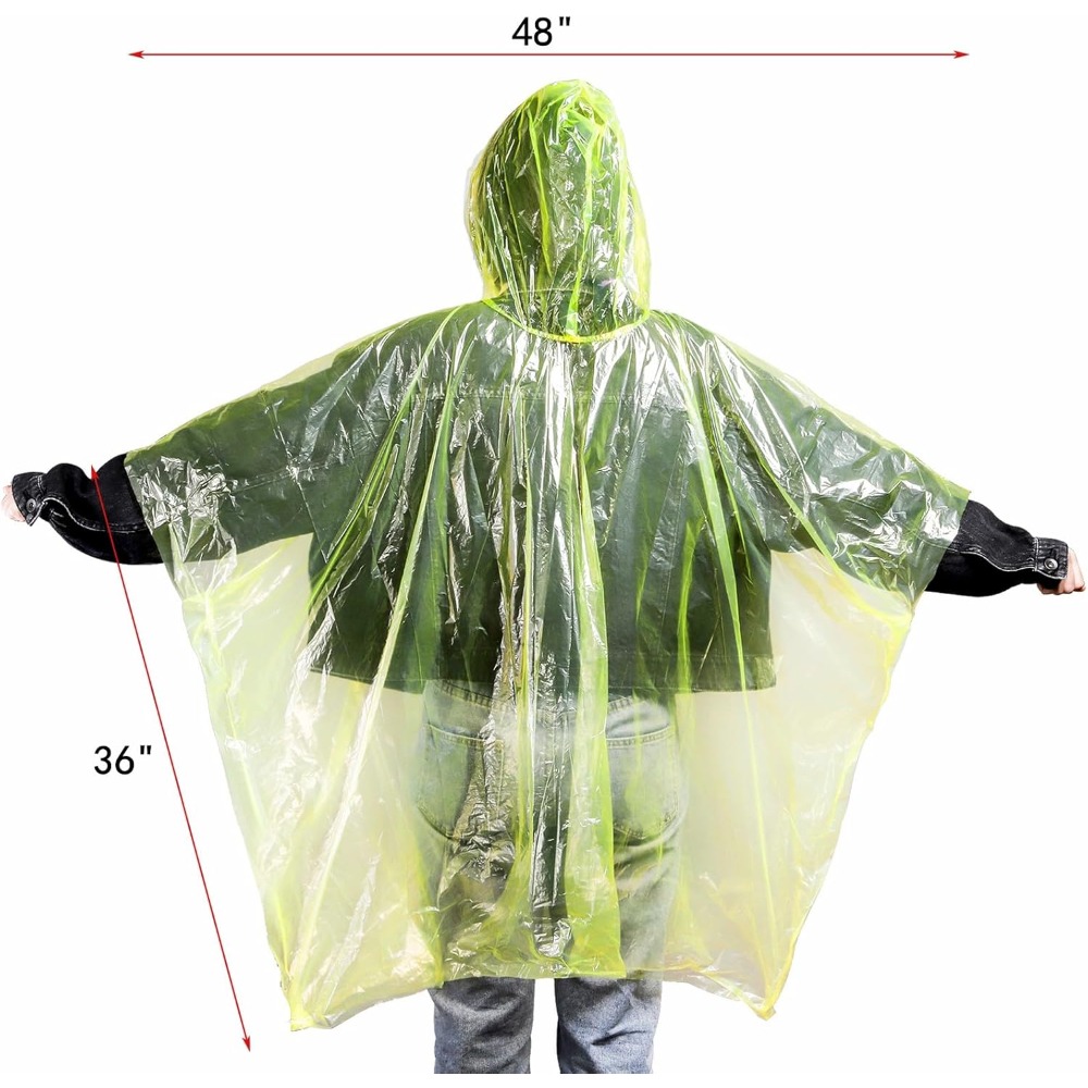 20 Pack Disposable Rain Poncho – обзор и цена Emergency Poncho Rain