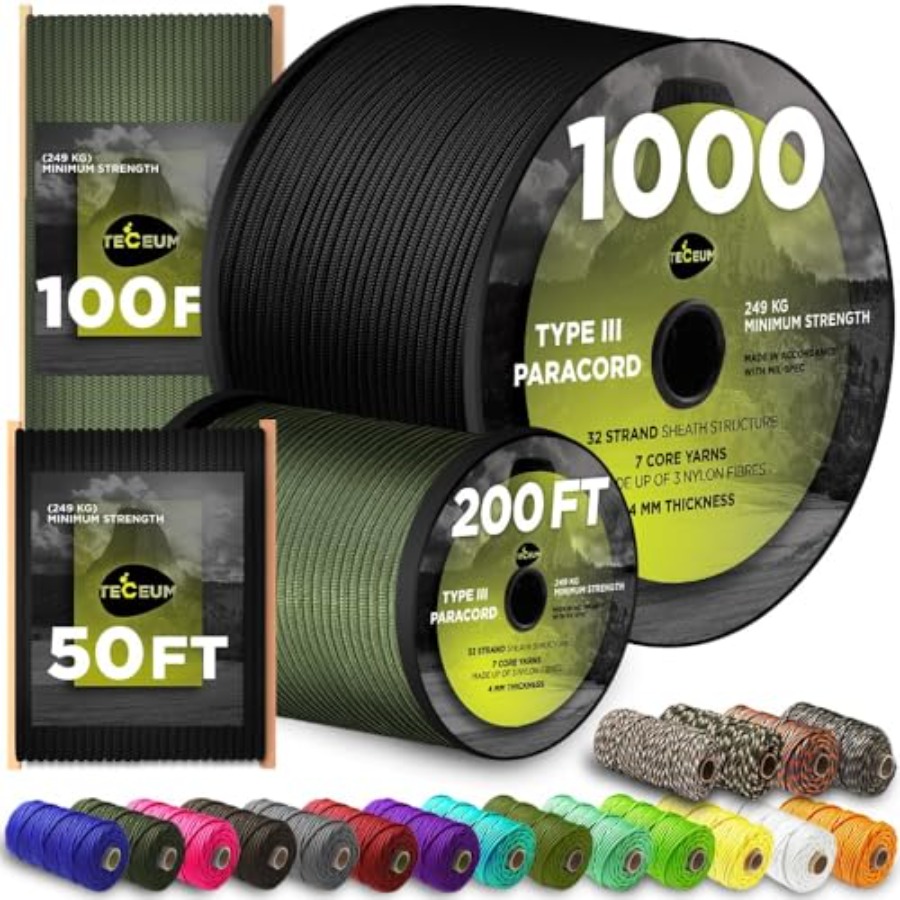 5/32 Paracord Rope 1000 1000ft – обзор и цена Para Cord 1000Ft