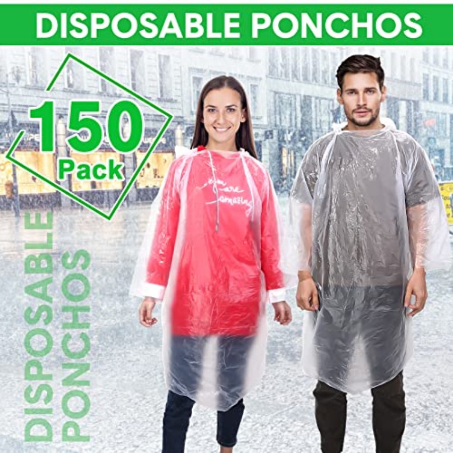 150 Pcs Disposable Rain Poncho – обзор и цена Emergency Poncho Rain