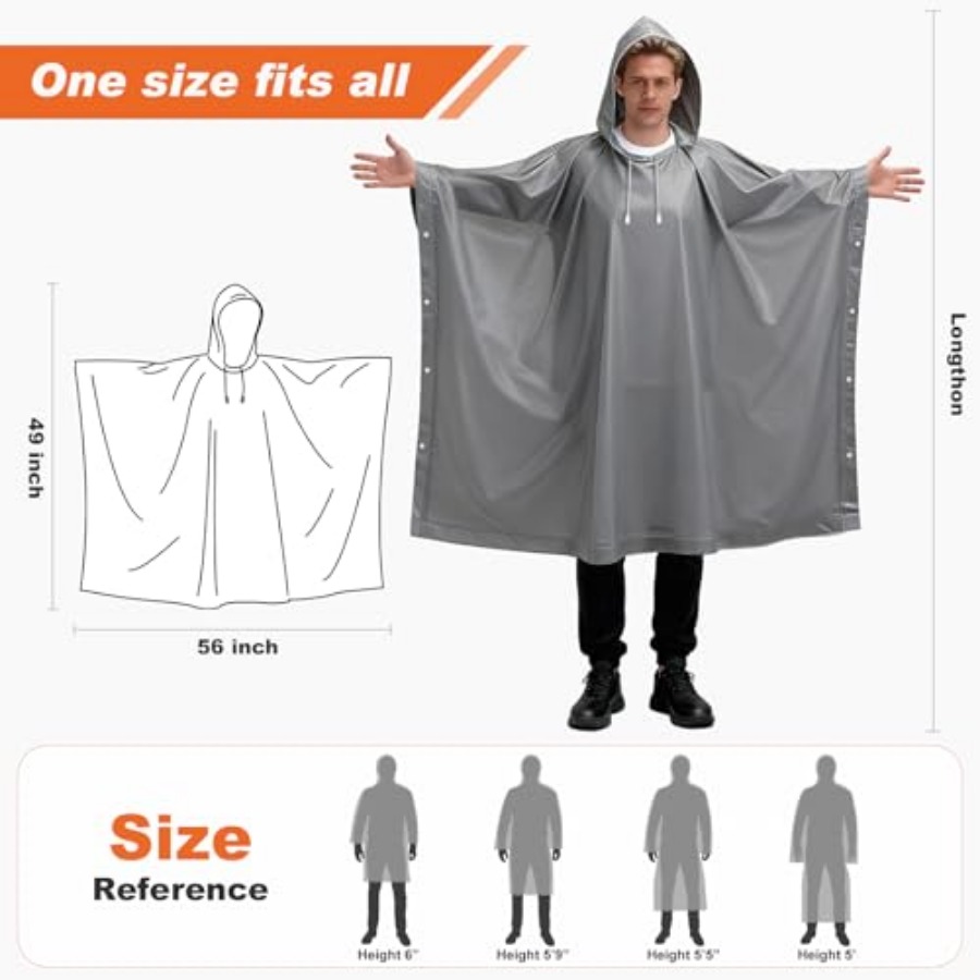 8 Pack Hooded Rain Ponchos for – обзор и цена Emergency Poncho Rain