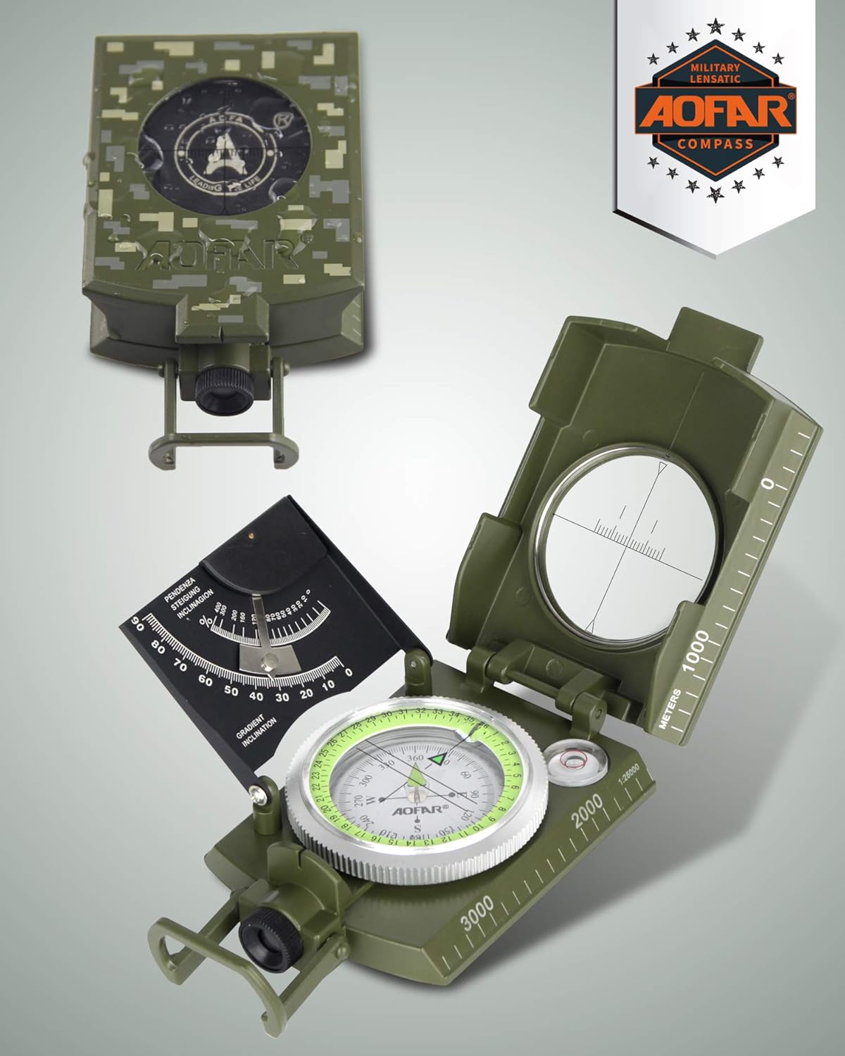 Military Compass for Hiking, L – обзор и цена Compass Lensatic