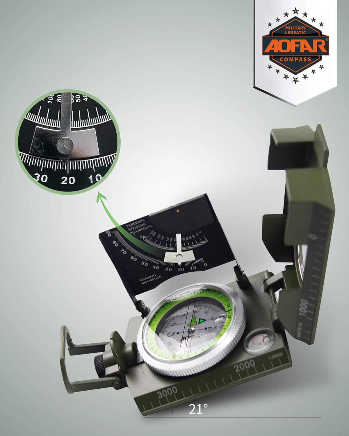 Military Compass for Hiking, L – обзор и цена Compass Lensatic