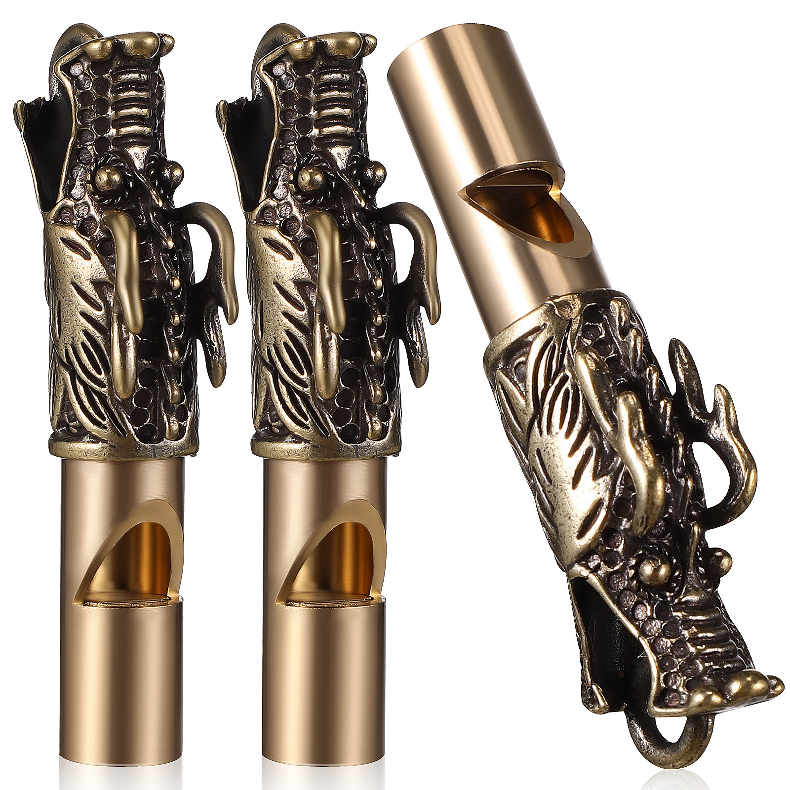 3Pcs Dragon Whistles Brass Vin – обзор и цена Emergency Whistle Loud