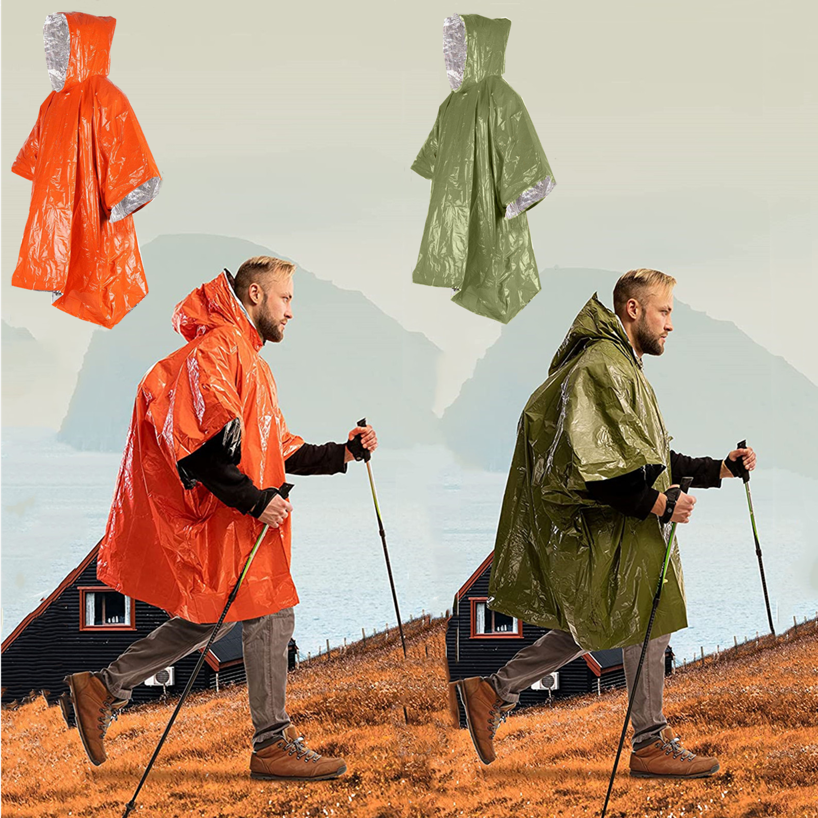 Emergency Disposable Aluminum  – обзор и цена Emergency Poncho Rain