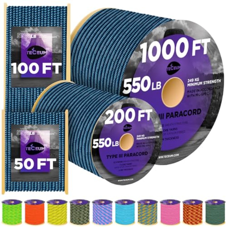 Reflective Paracord Rope 1000  – обзор и цена Para Cord 1000Ft